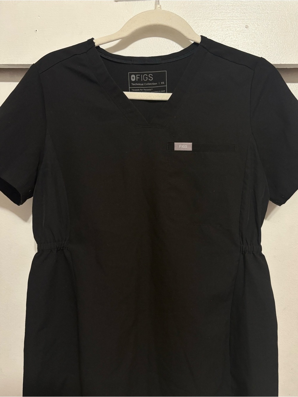 Figs Black V-Neck Scrub Octavia maternity top
